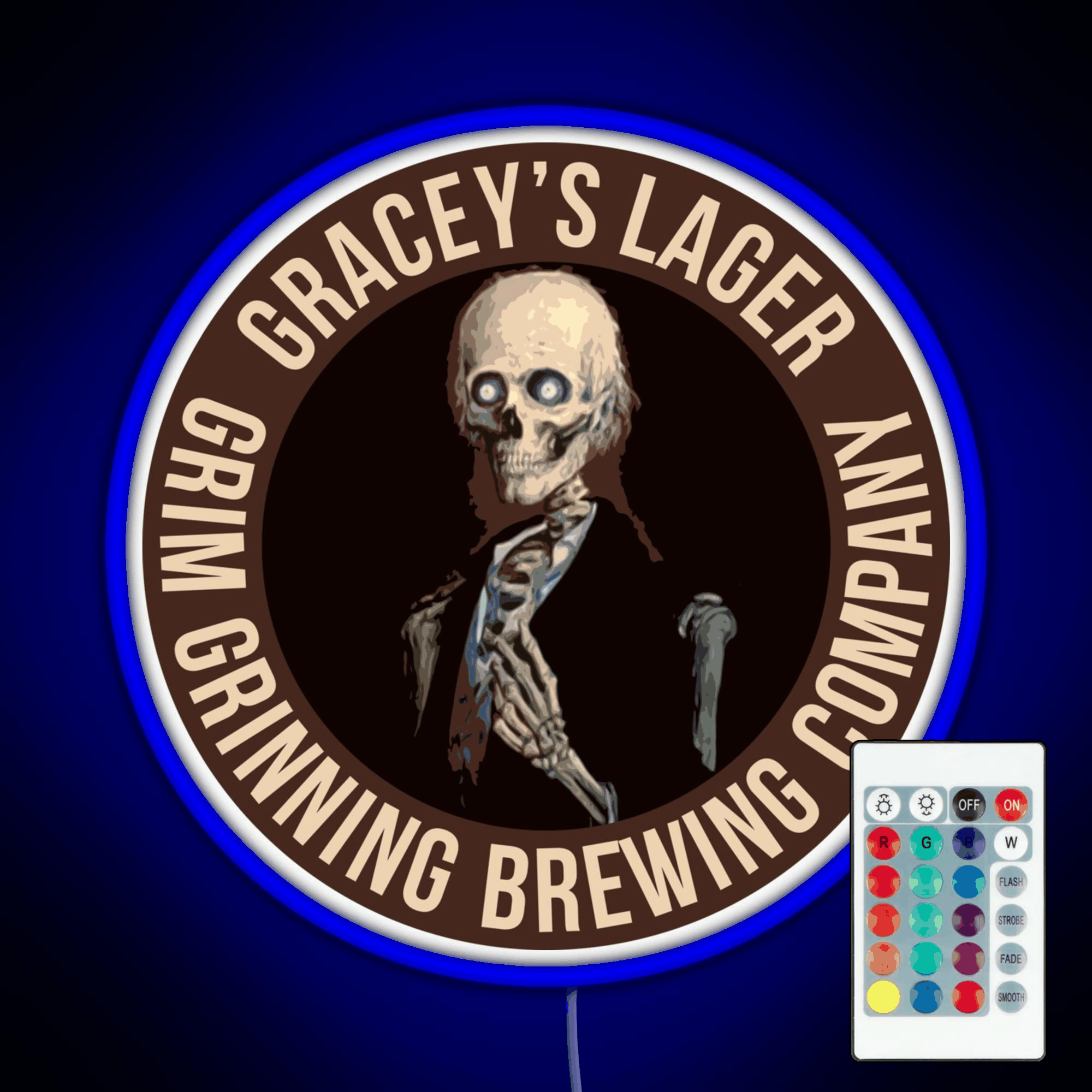 Gracey S Lager Grim Grinning Brewing Co Rgb Led Neon Sign Pop Wall Art