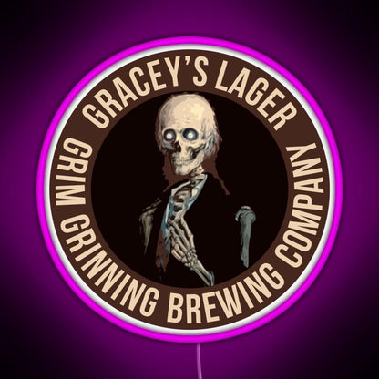 Gracey S Lager Grim Grinning Brewing Co Rgb Led Neon Sign Pop Wall Art - Shineneon