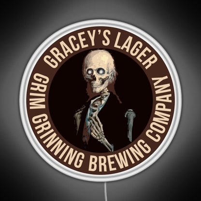 Gracey S Lager Grim Grinning Brewing Co Rgb Led Neon Sign Pop Wall Art - Shineneon