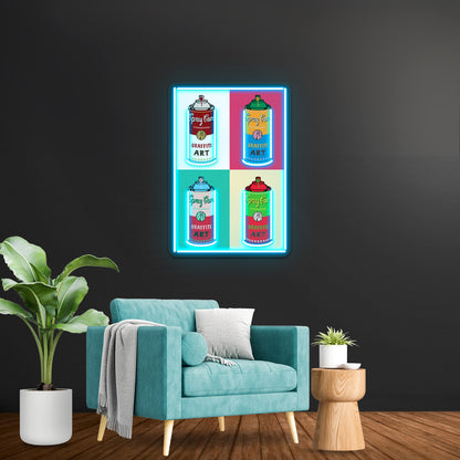 Graffiti Pop Artwork Large Neon Signs - Size and dimension reference