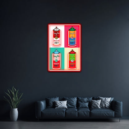 Graffiti Pop Artwork Large Neon Signs - Custom LED neon sign front view