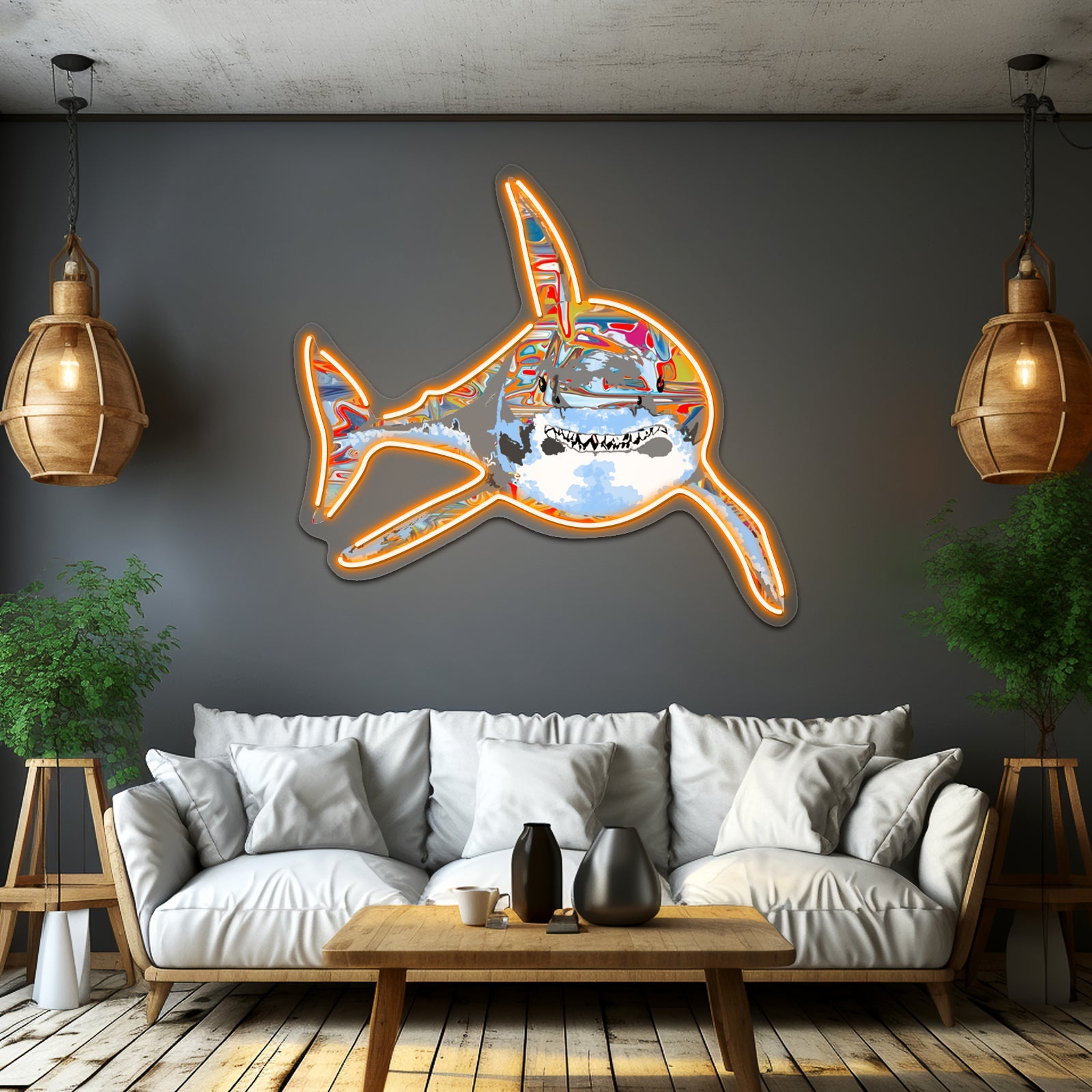 Graffiti Shark Artwork Large Neon Signs - Shineneon