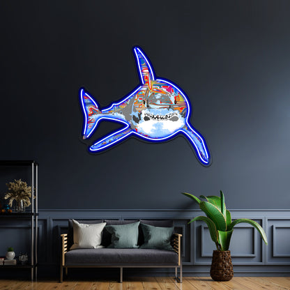 Graffiti Shark Artwork Large Neon Signs