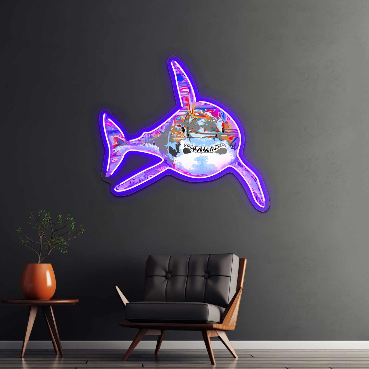 Graffiti Shark Artwork Large Neon Signs