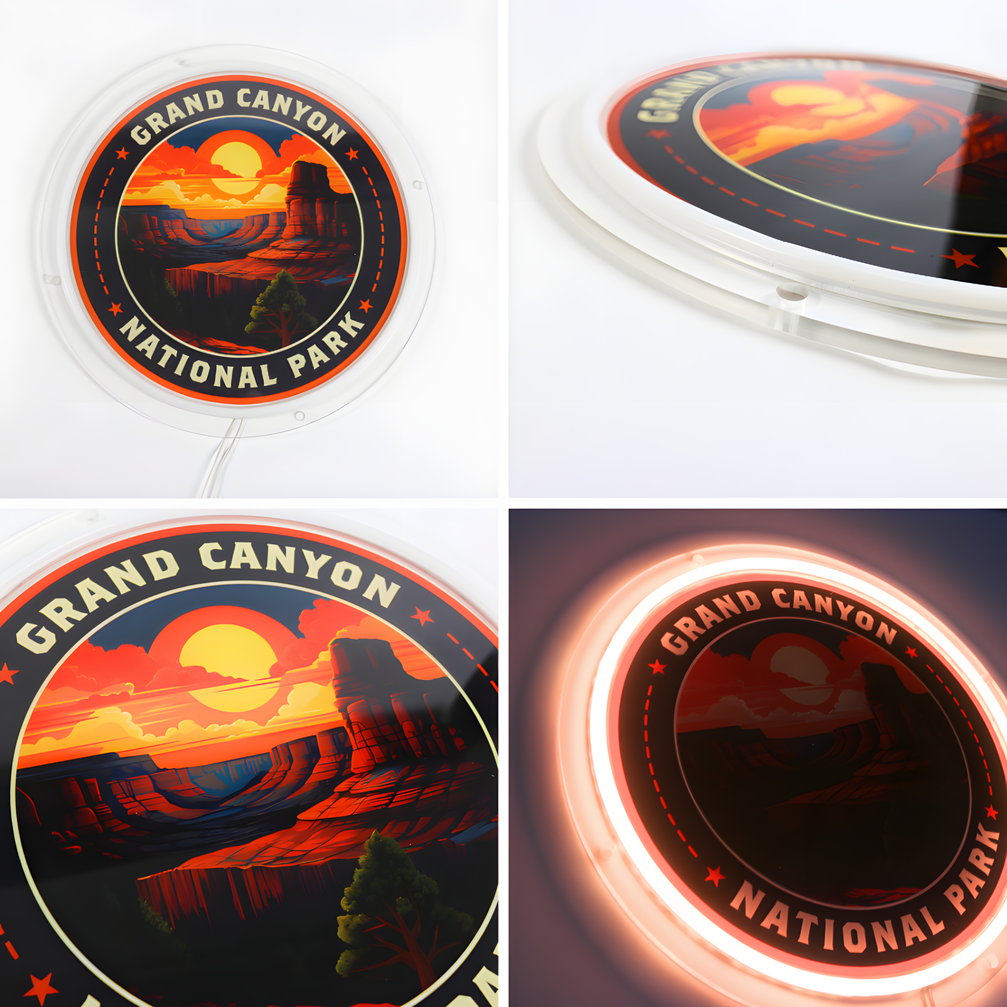 American Road Trip USB Neon Sign Highway Travel Wall Light Sign