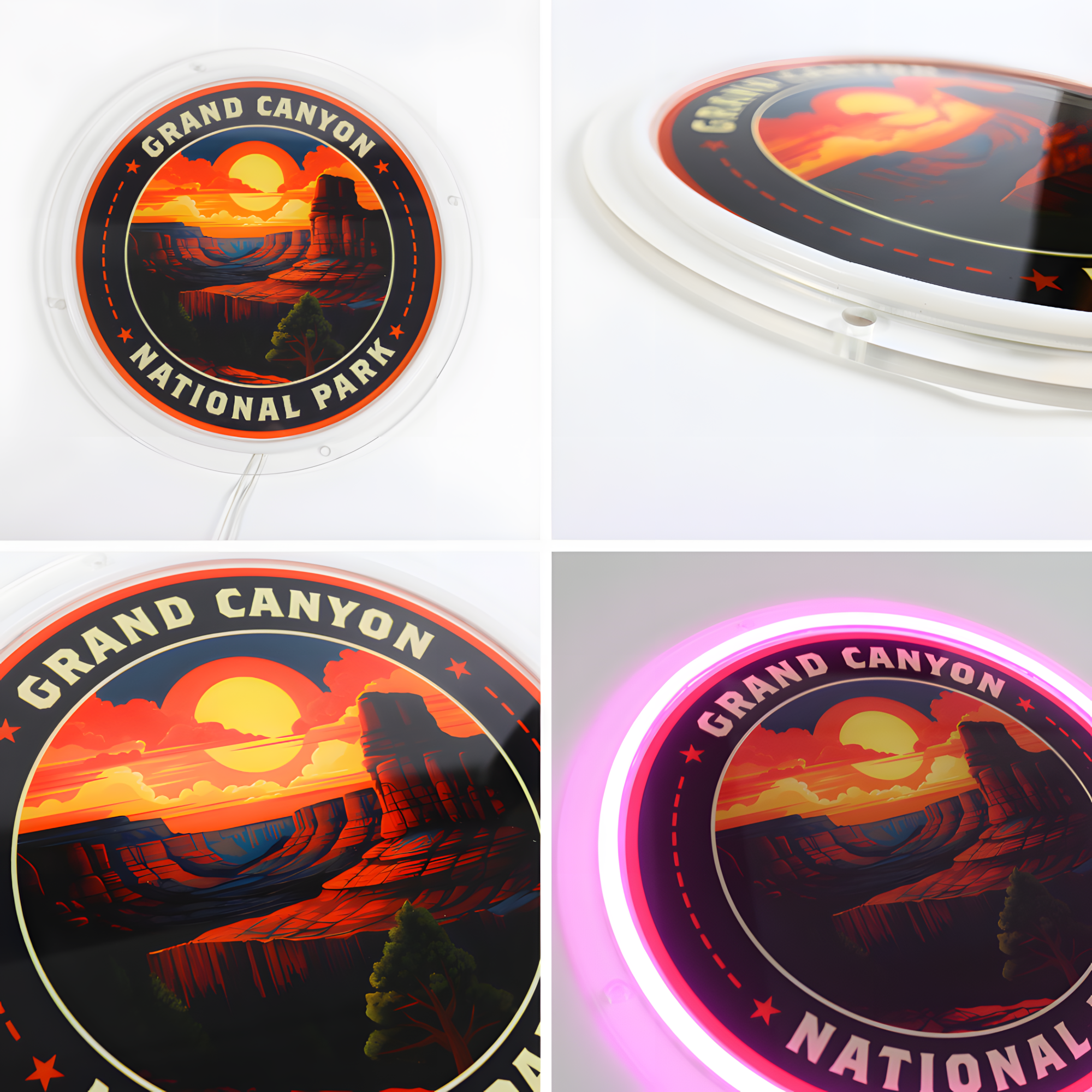 American Road Trip USB Neon Sign Highway Travel Wall Light Sign