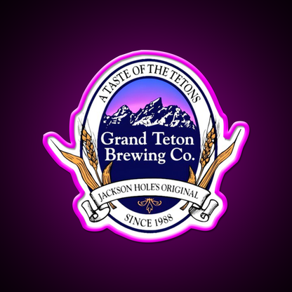 Grand Teton Brewing Co Beer Bar Decor Led Neon Sign Rgb Color - Neon sign mounted on wall in room