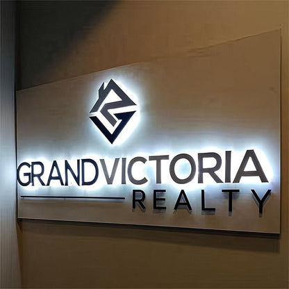 Grand Victoria Realty 3D Backlit Channel Letters Led Light Sign - Shineneon
