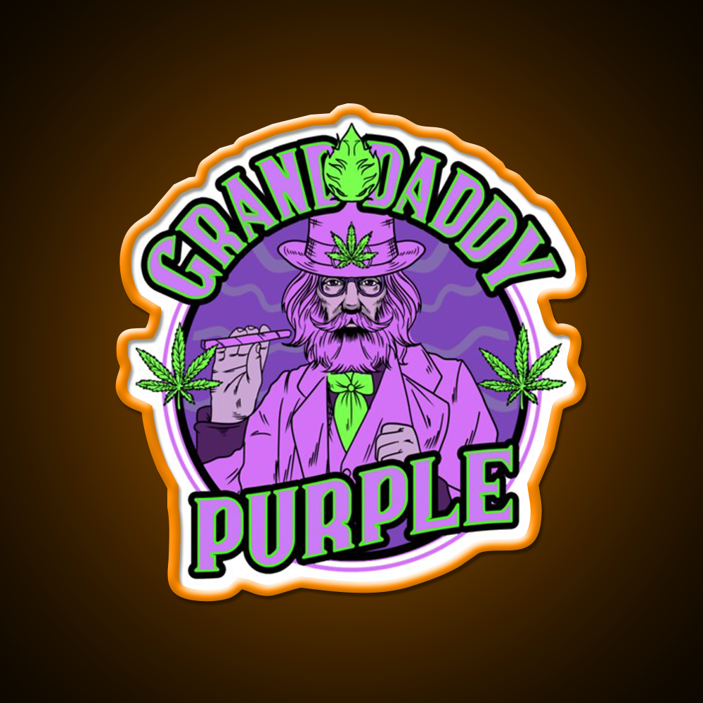 Granddaddy Purple Grand Daddy Purple Weed Strain Green Leaf Led Neon Sign Rgb Color - LED neon sign view 6