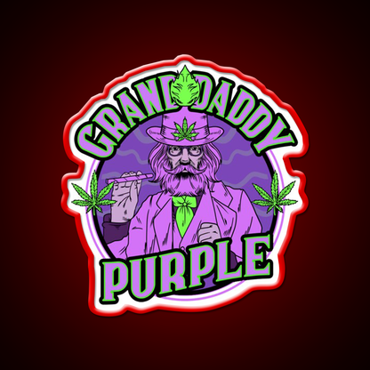 Granddaddy Purple Grand Daddy Purple Weed Strain Green Leaf Led Neon Sign Rgb Color - LED neon sign view 10