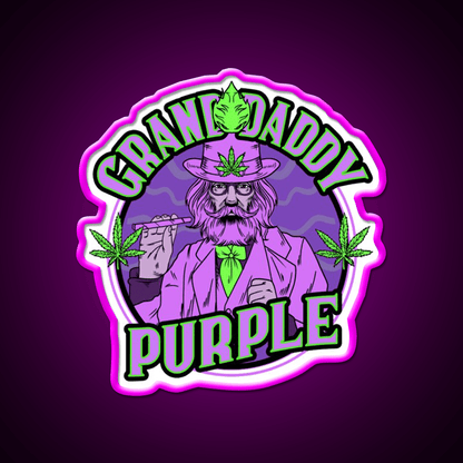 Granddaddy Purple Grand Daddy Purple Weed Strain Green Leaf Led Neon Sign Rgb Color - Shineneon