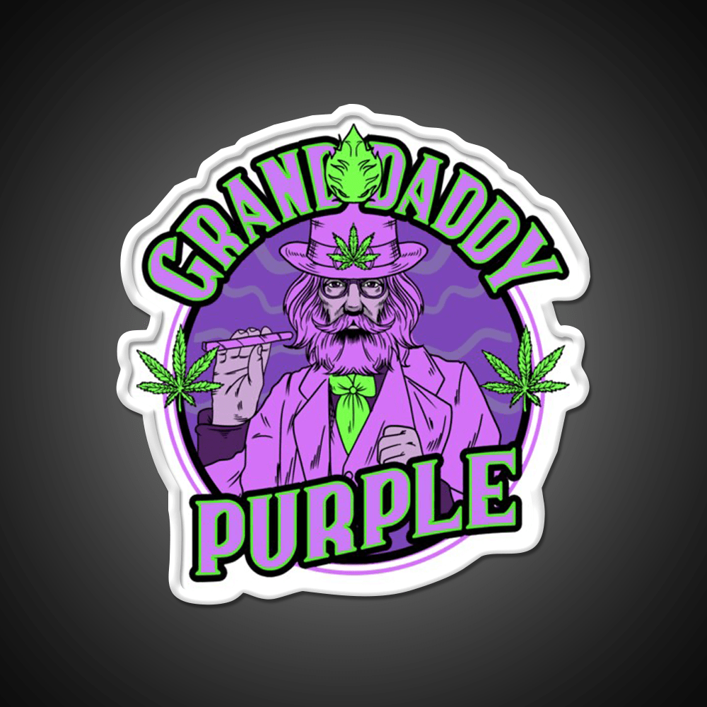 Granddaddy Purple Grand Daddy Purple Weed Strain Green Leaf Led Neon Sign Rgb Color - Shineneon