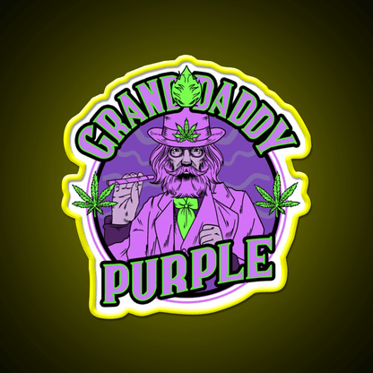 Granddaddy Purple Grand Daddy Purple Weed Strain Green Leaf Led Neon Sign Rgb Color - Shineneon