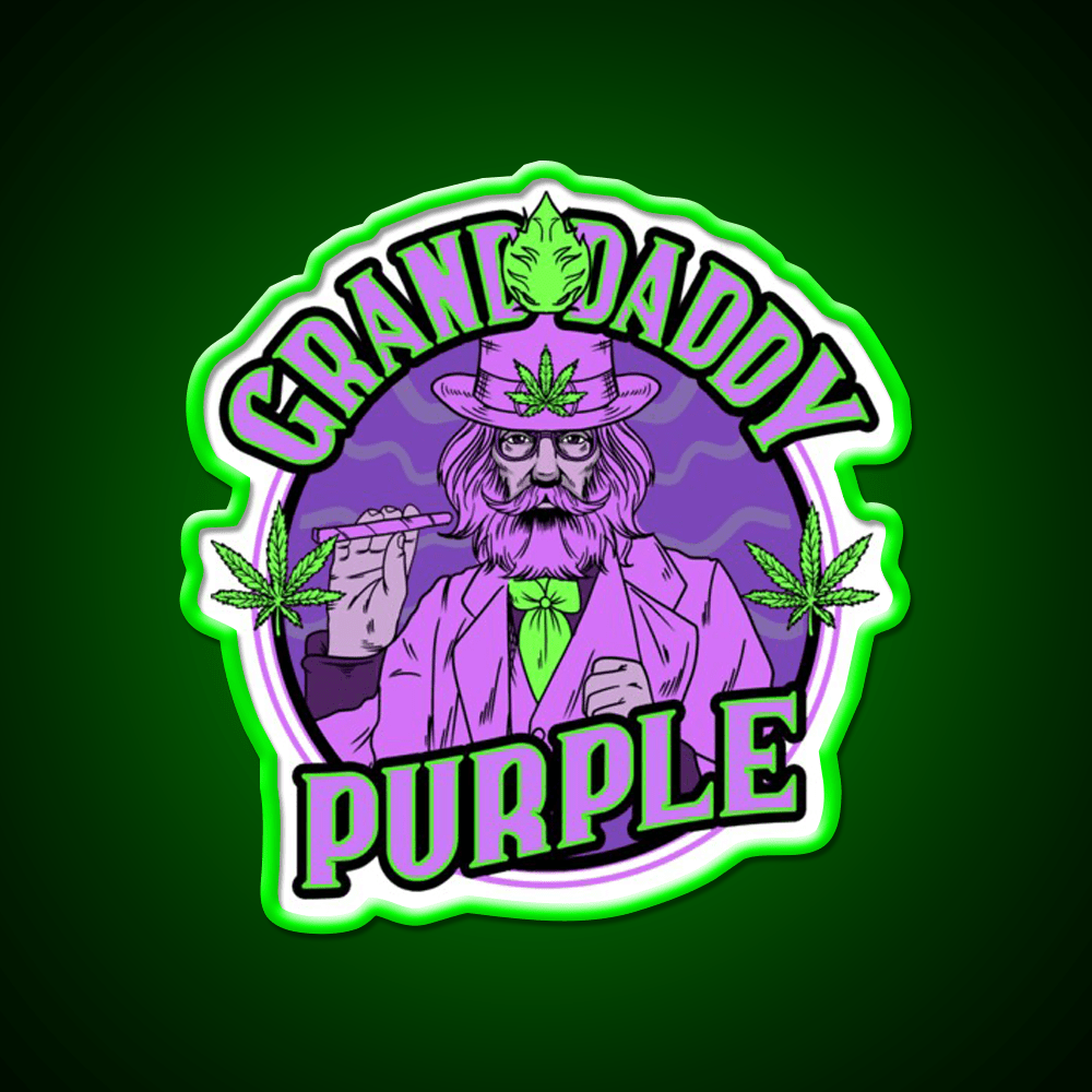 Granddaddy Purple Grand Daddy Purple Weed Strain Green Leaf Led Neon Sign Rgb Color - Shineneon
