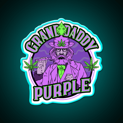 Granddaddy Purple Grand Daddy Purple Weed Strain Green Leaf Led Neon Sign Rgb Color - Shineneon