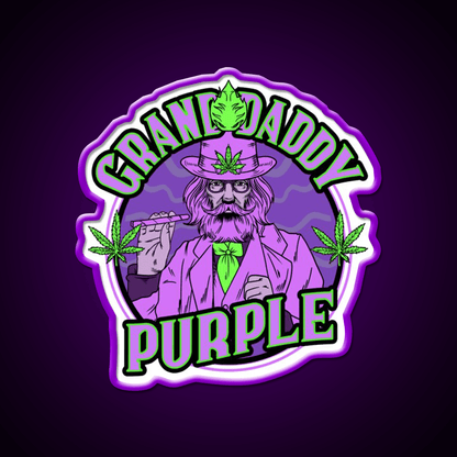 Granddaddy Purple Grand Daddy Purple Weed Strain Green Leaf Led Neon Sign Rgb Color - Shineneon