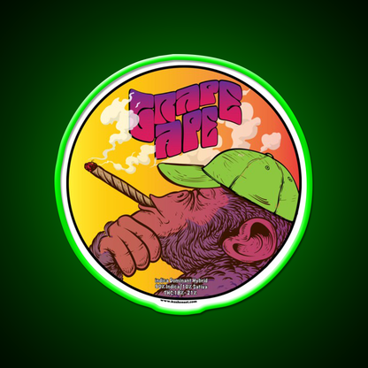Grape Ape Strain Art Hemp Inspired Green Leaf Led Neon Sign Rgb Color - LED neon sign view 8