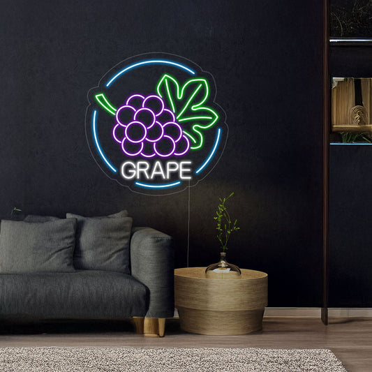 Grape With Grapes Neon Sign