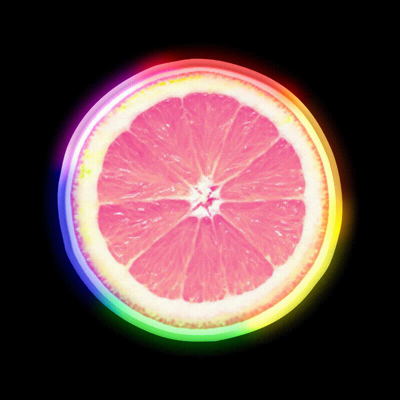 Grapefruit Slice Snack Food Led Neon Sign Rgb Color - LED neon sign close-up detail