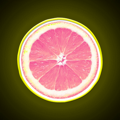 Grapefruit Slice Snack Food Led Neon Sign Rgb Color - Custom LED neon sign front view