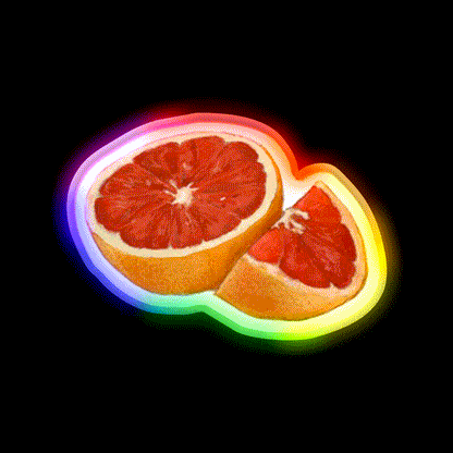 Grapefruit Snack Food Led Neon Sign Rgb Color - LED neon sign close-up detail