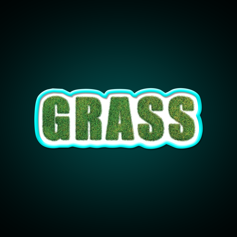 Grass Hemp Inspired Green Leaf Led Neon Sign Rgb Color - Size and dimension reference