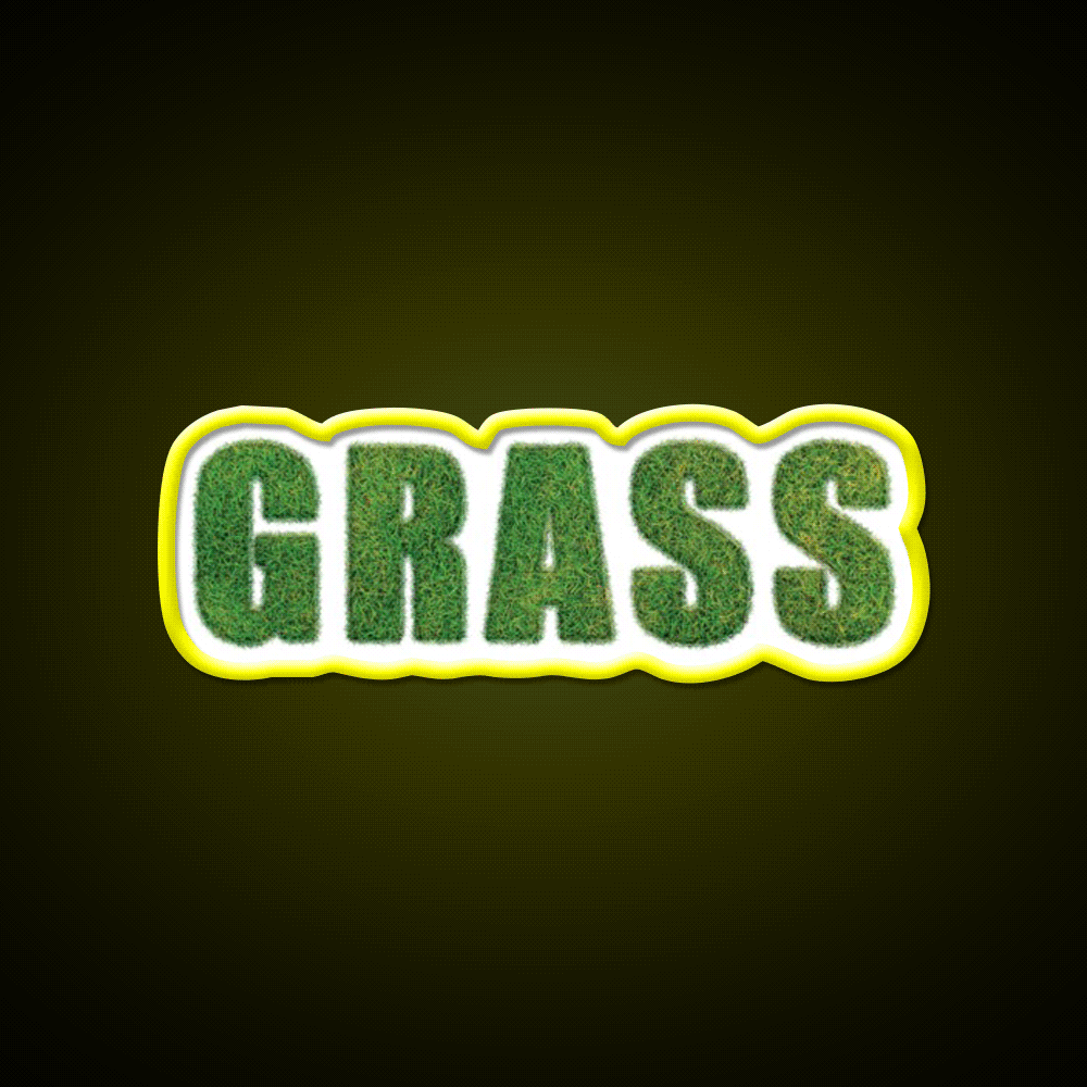 Grass Hemp Inspired Green Leaf Led Neon Sign Rgb Color - Custom LED neon sign front view