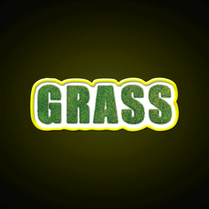 Grass Hemp Inspired Green Leaf Led Neon Sign Rgb Color - Custom LED neon sign front view