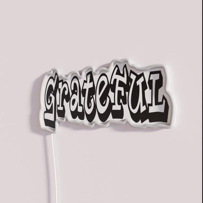 Grateful Saying Graffiti Styletypography Rgb Led Neon Sign - Shineneon