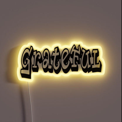 Grateful Saying Graffiti Styletypography Rgb Led Neon Sign - Shineneon