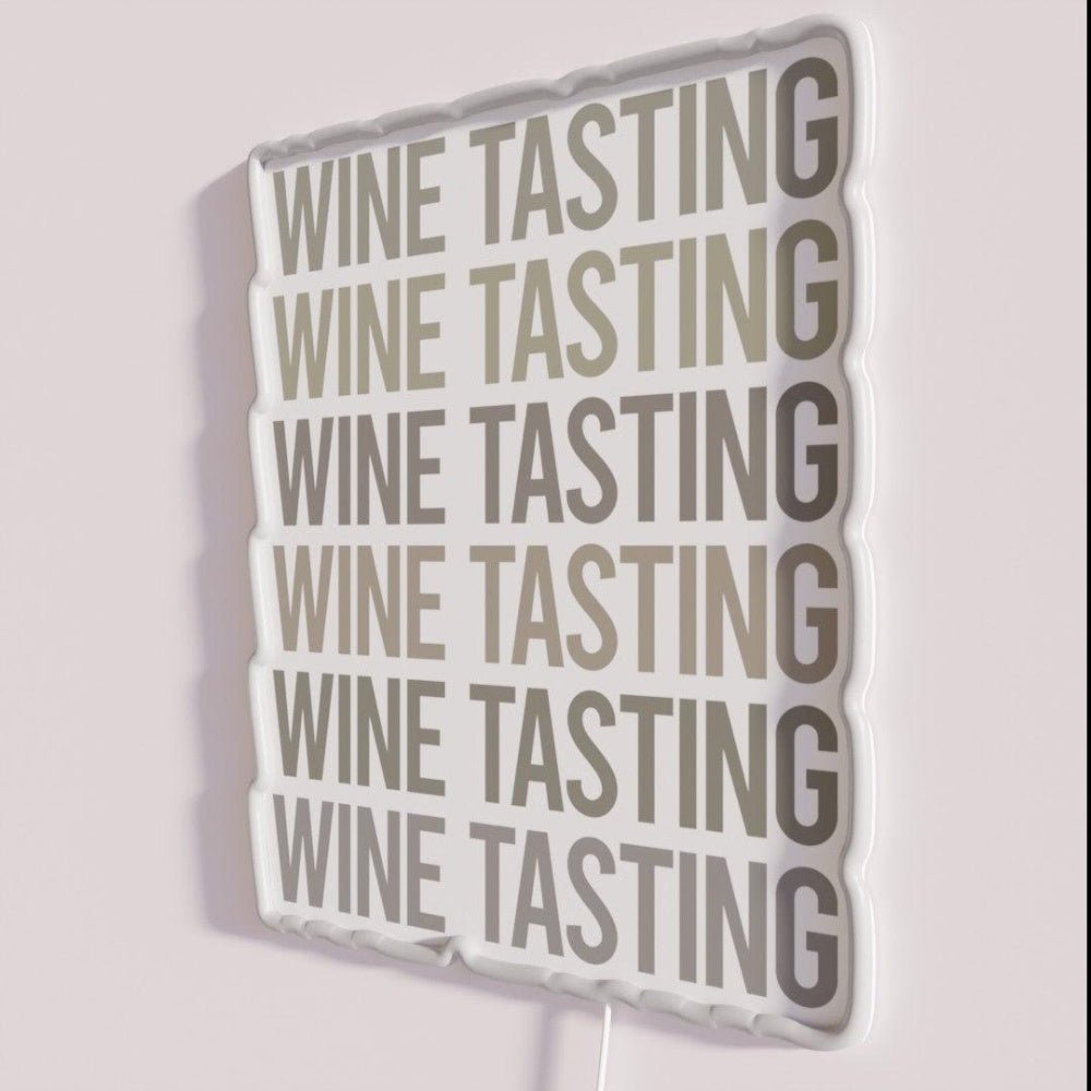 Gray Text Art Wine Tasting Rgb Led Neon Sign - Shineneon