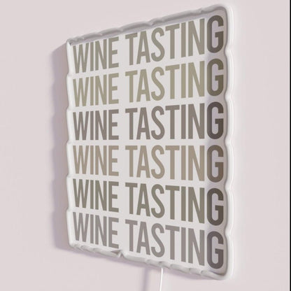Gray Text Art Wine Tasting Rgb Led Neon Sign - Shineneon