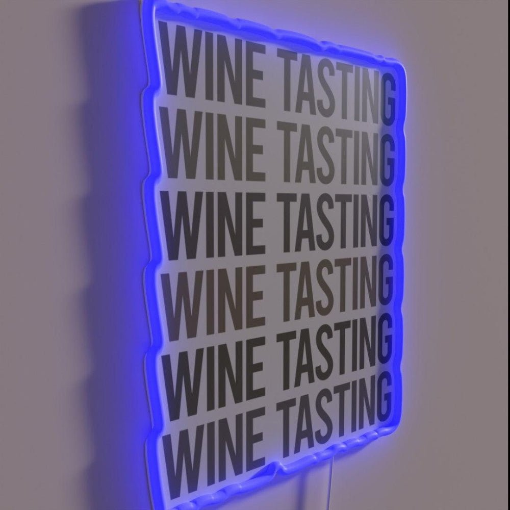 Gray Text Art Wine Tasting Rgb Led Neon Sign - Shineneon