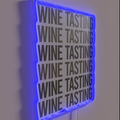 Gray Text Art Wine Tasting Rgb Led Neon Sign - Shineneon
