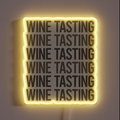 Gray Text Art Wine Tasting Rgb Led Neon Sign - Shineneon