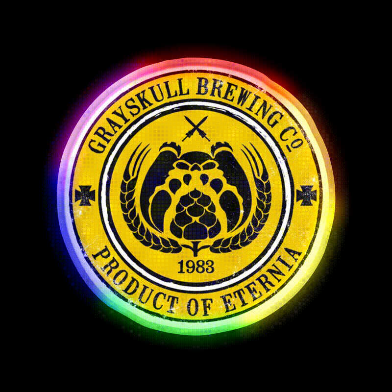 Grayskull Brewing Company Yellow Beer Bar Decor Led Neon Sign Rgb Color - LED neon sign close-up detail