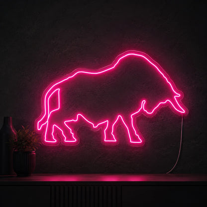 Grazing Bull Outline Neon Sign LED Neon Sign high-converting product image