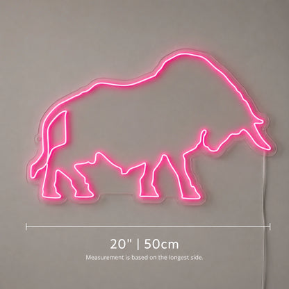 Grazing Bull Outline Neon Sign LED Neon Sign size image