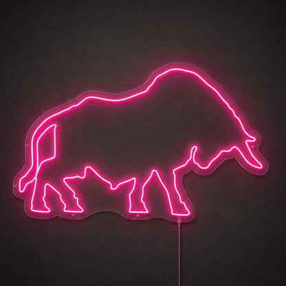 Grazing Bull Outline Neon Sign LED Neon Sign main product image