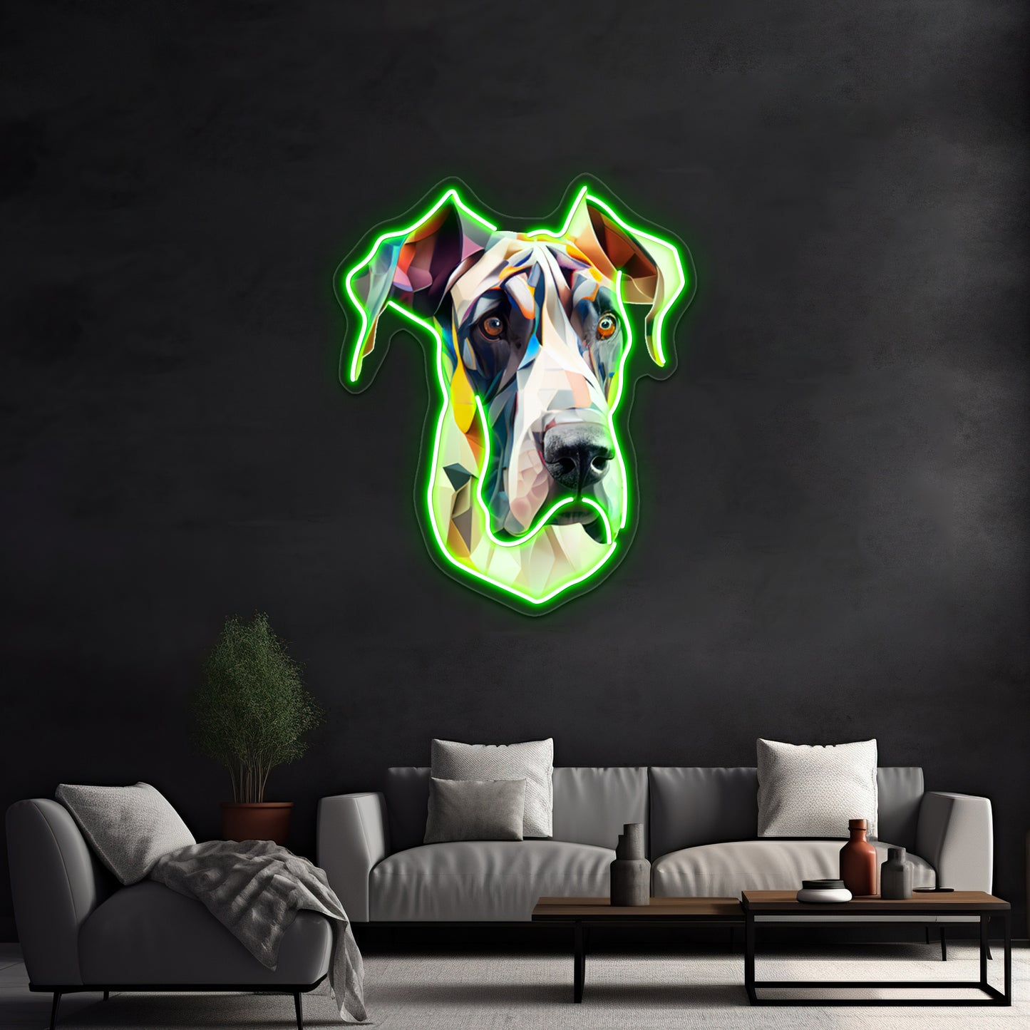 Great Dane The Abstract Collection Wall Artwork Neon Signs