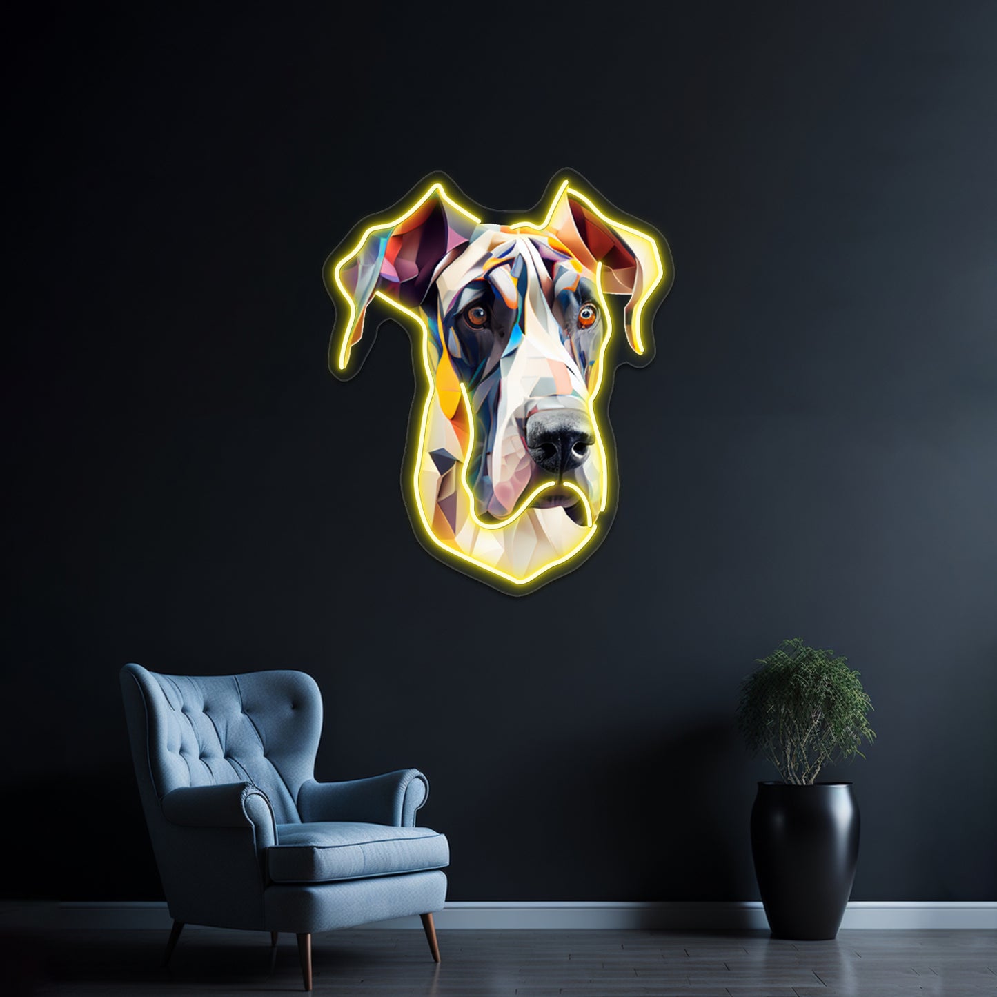 Great Dane The Abstract Collection Wall Artwork Neon Signs