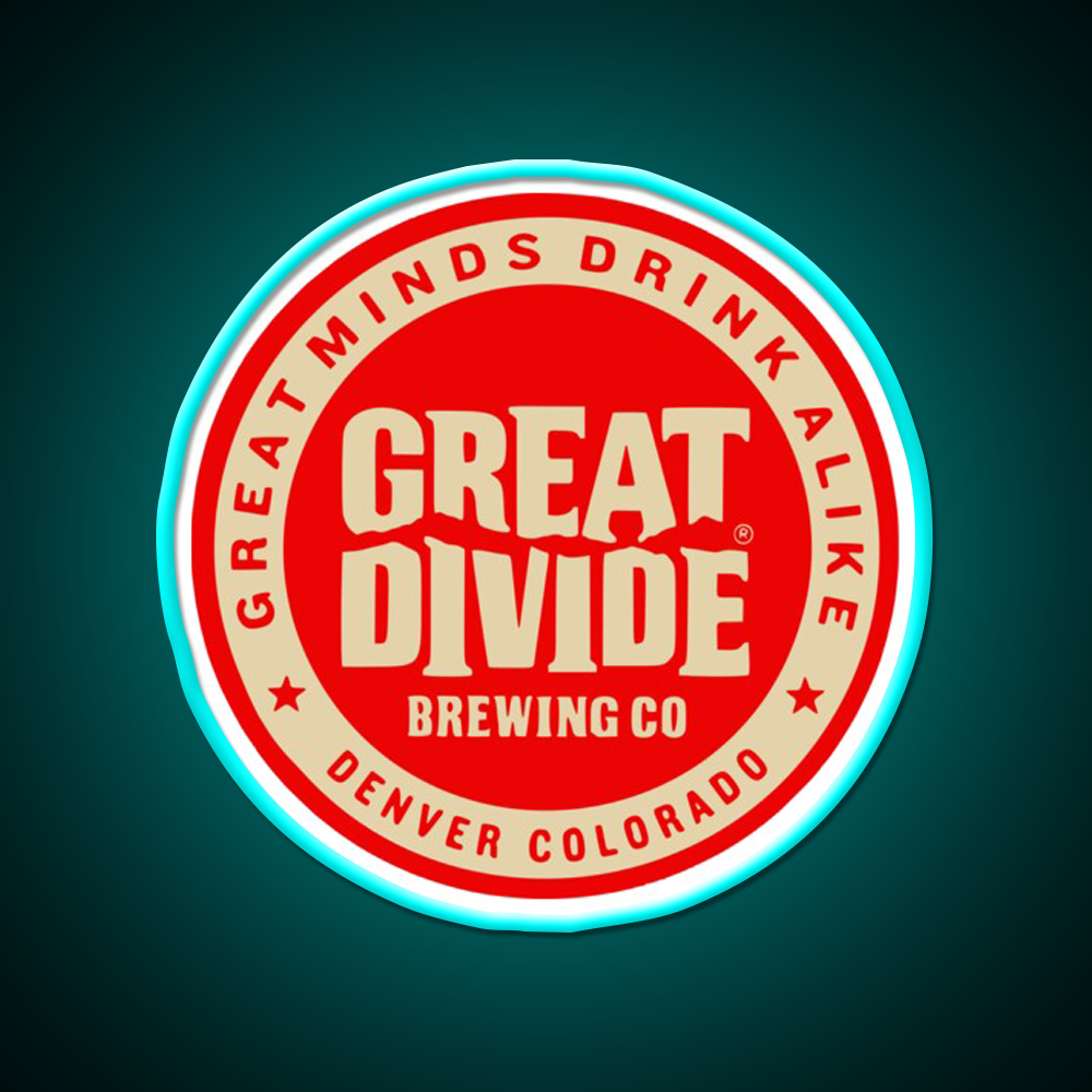 Great Divide Brewing Co Logo Beer Bar Decor Led Neon Sign Rgb Color - Size and dimension reference