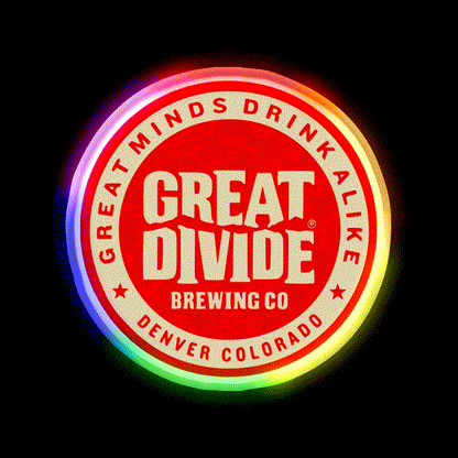 Great Divide Brewing Co Logo Beer Bar Decor Led Neon Sign Rgb Color - LED neon sign close-up detail