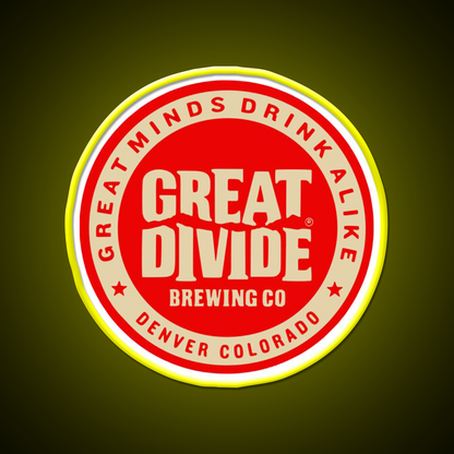 Great Divide Brewing Co Logo Beer Bar Decor Led Neon Sign Rgb Color - LED neon sign view 7