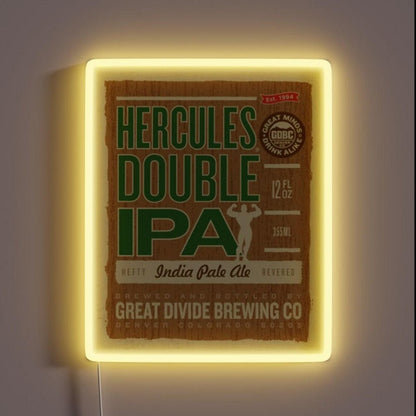 Great Divide Hercules Double Ipa Rgb Led Neon Sign - Shineneon