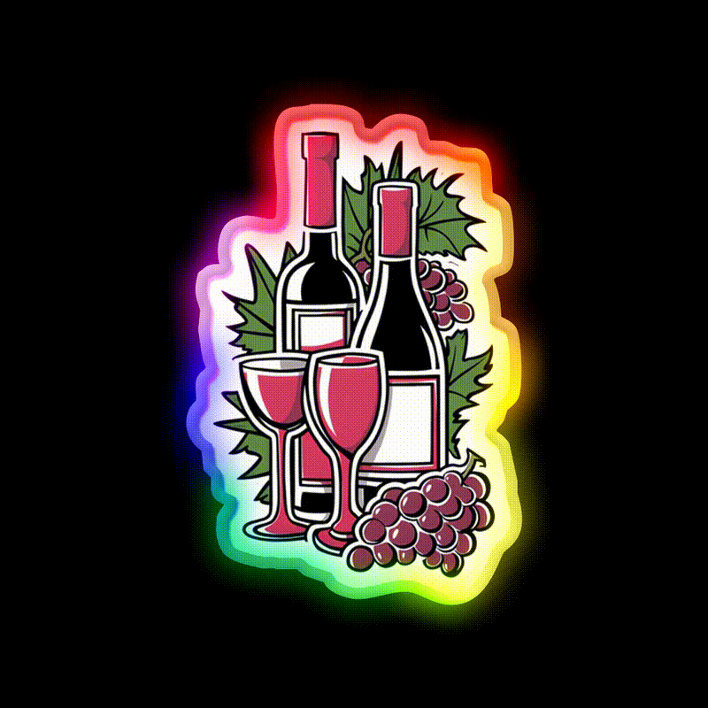 Great Ripped Red Wine Party Drink Tequila Led Neon Sign Rgb Color - LED neon sign close-up detail