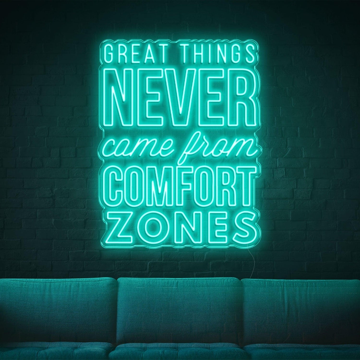 Great Things Bright Blue Led Neon Sign For Living Room Studio Cafe Office Wall Decor | Shineneon