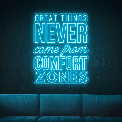 Great Things Bright Blue Led Neon Sign For Living Room Studio Cafe Office Wall Decor | Shineneon