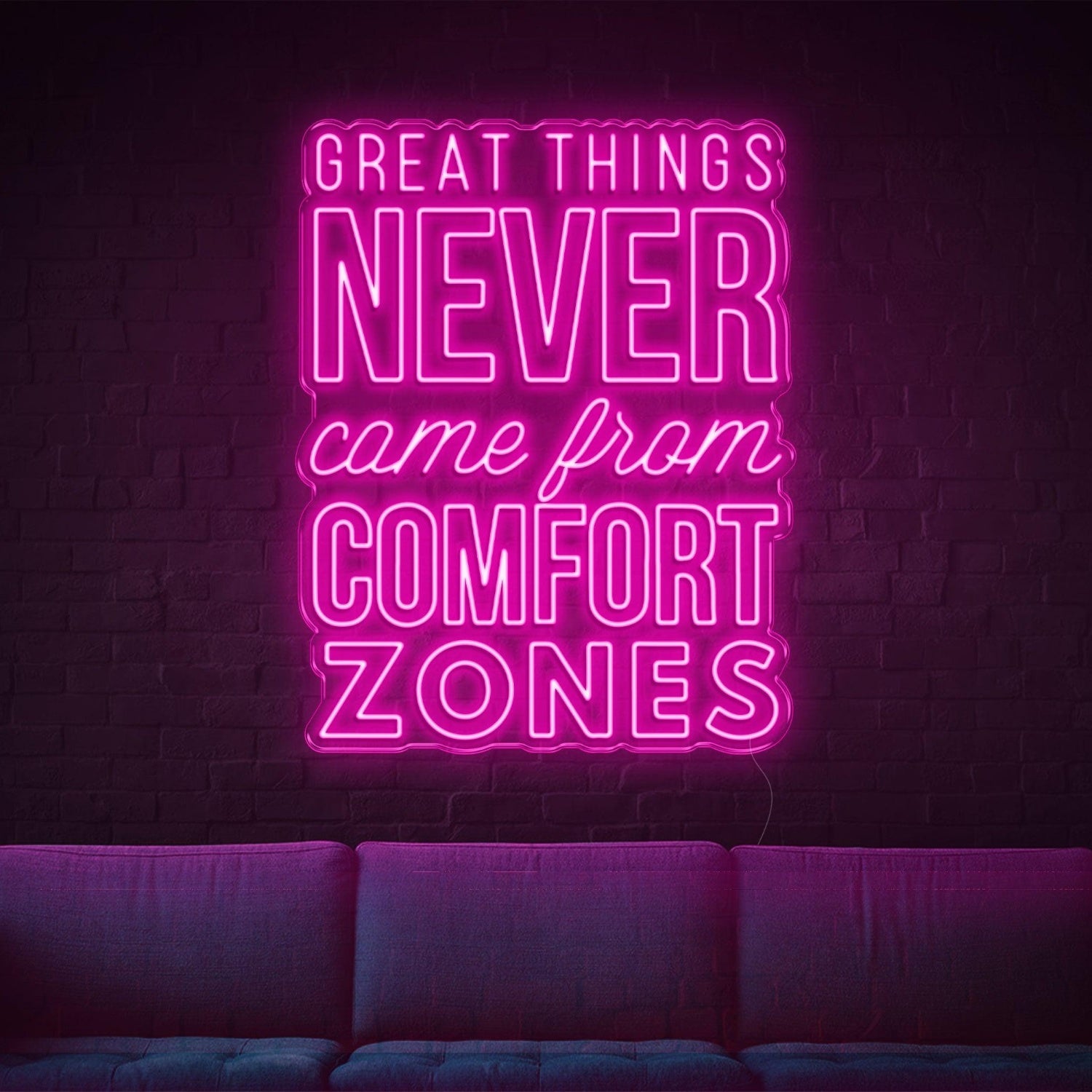 Great Things Bright Blue Led Neon Sign For Living Room Studio Cafe Office Wall Decor | Shineneon