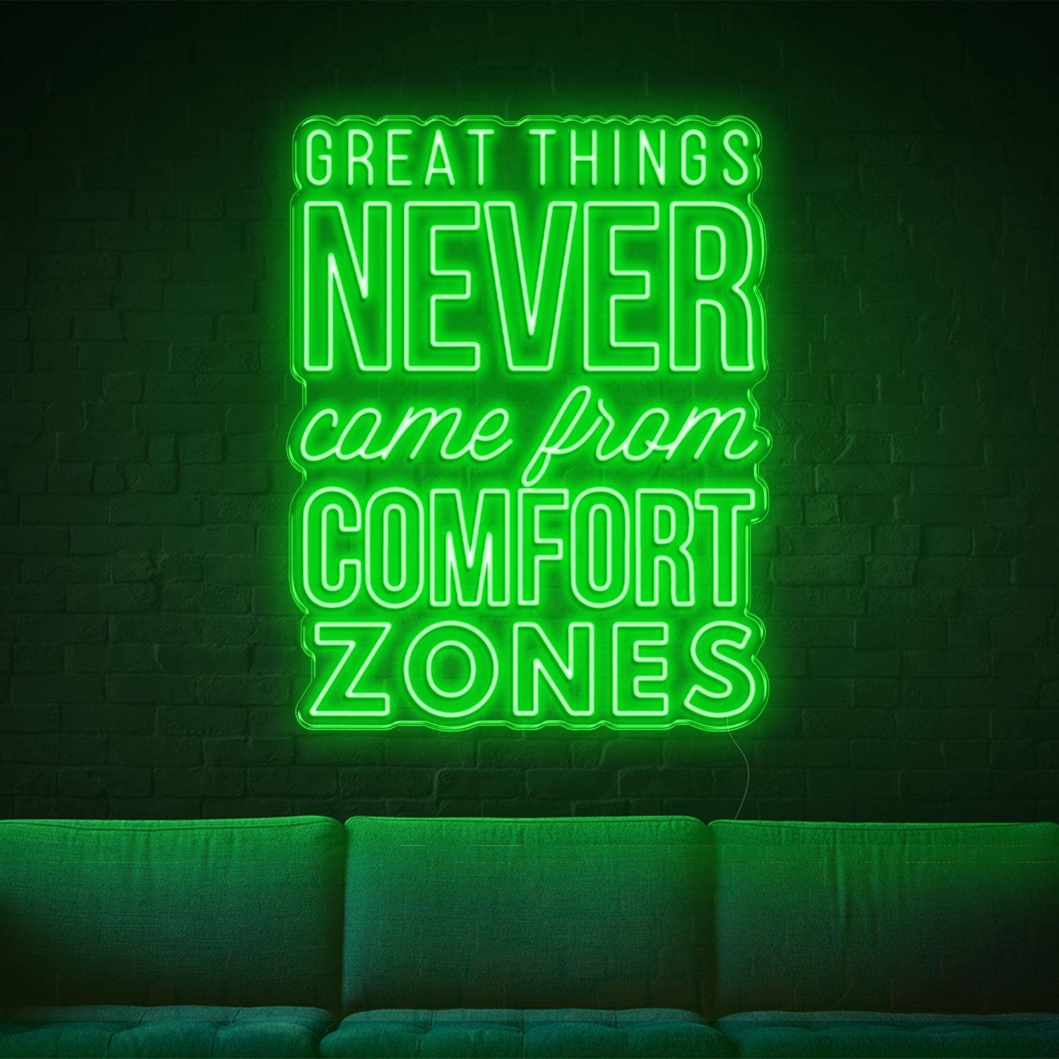 Great Things Bright Blue Led Neon Sign For Living Room Studio Cafe Office Wall Decor | Shineneon